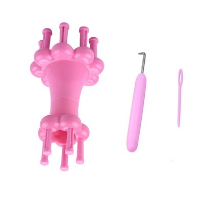 1 Set DIY Double-head knitting Tool Dolly Craft Spool Loom Maker+Crochet+Needle