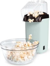 Tasty Hot Air Popcorn Popper Maker 8 Cup Oil-Free Butter Warmer Aqua