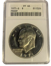 1971-S ANACS PF 66 Soapbox Generation 4 Eisenhower Proof 40% Silver (Peg Leg)