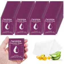 200PK Individually Wrapped Flushable Feminine Wipes - Travel Size Unscented