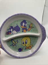 ZAK Designs Baby LOONEY TUNES Plastic Dinner Plate 7" Sylvester Tweety Daffy