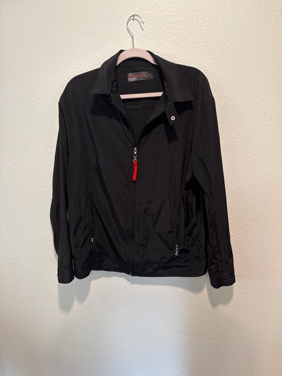 Prada Sport Linea Rossa Vintage Black Cotton Zip-Up Jacket | eBay