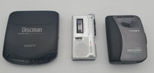 Sony Walkman WM-FX321/Sony Microcassette M-560V/Sony Discman D-131 - LOT of 3