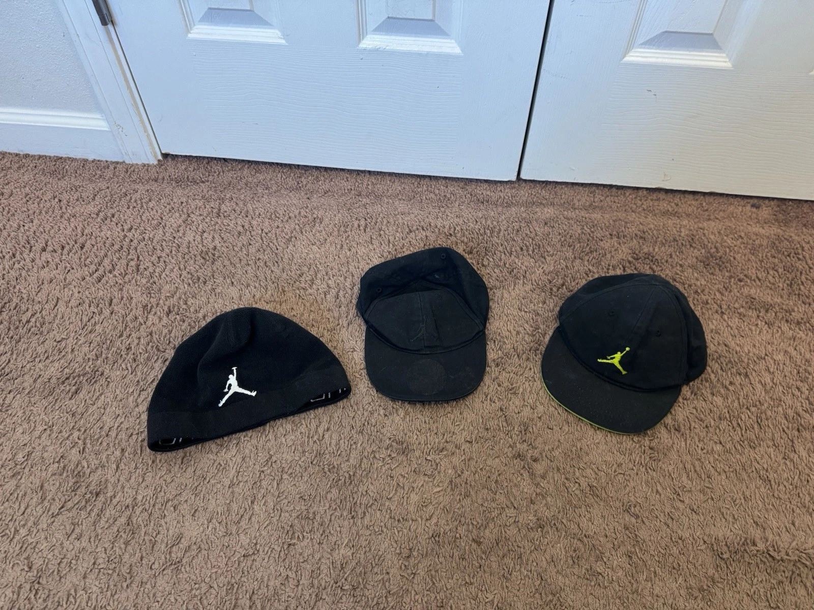 LOT OF 3 Nike Air Jordan Jumpman Black Snapback Hat Cap Toddler Boys Beanie