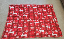 New Plush Reindeer Blanket Christmas Holiday Throw Soft Red Reindeer 48 x 60