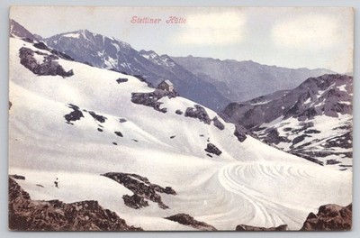 Stettiner Hütte Austria Alps Mountain Skiing Snow Postcard Leo Stainer Hoffmann