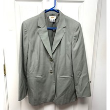 Talbots Pale Green Vintage Wool Blazer, Lined, Padded Shoulders, Women s Size 12