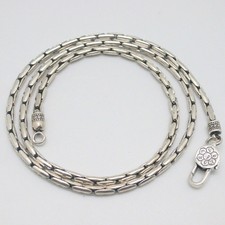 Real S925 Sterling Silver Chain Men Women 3mm Bamboo Link Necklace 22inch/37-38g