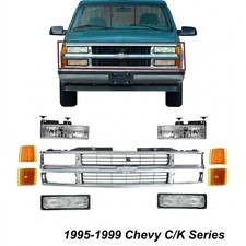Front Grille Chrome Head Signal Light Reflector For 95-99 Chevy Ck Series