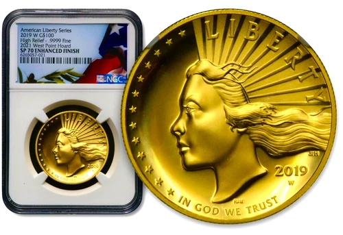 2019 W $100 1oz Gold American Liberty NGC SP 69 Enhanced Finish Superb BG85