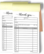"2 Packs 50-Set Thank You Receipt Book, Carbon Duplicate Copy Sales Receipt Form