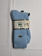 Lacoste Izod Alligator Logo Socks Men, Size 10-13, Bright Blue Vintage Made USA