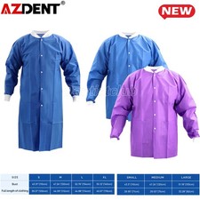Disposable Lab Coats SMS Knee Length/Short with Pockets Knit Cuffs S/M/L/XL
