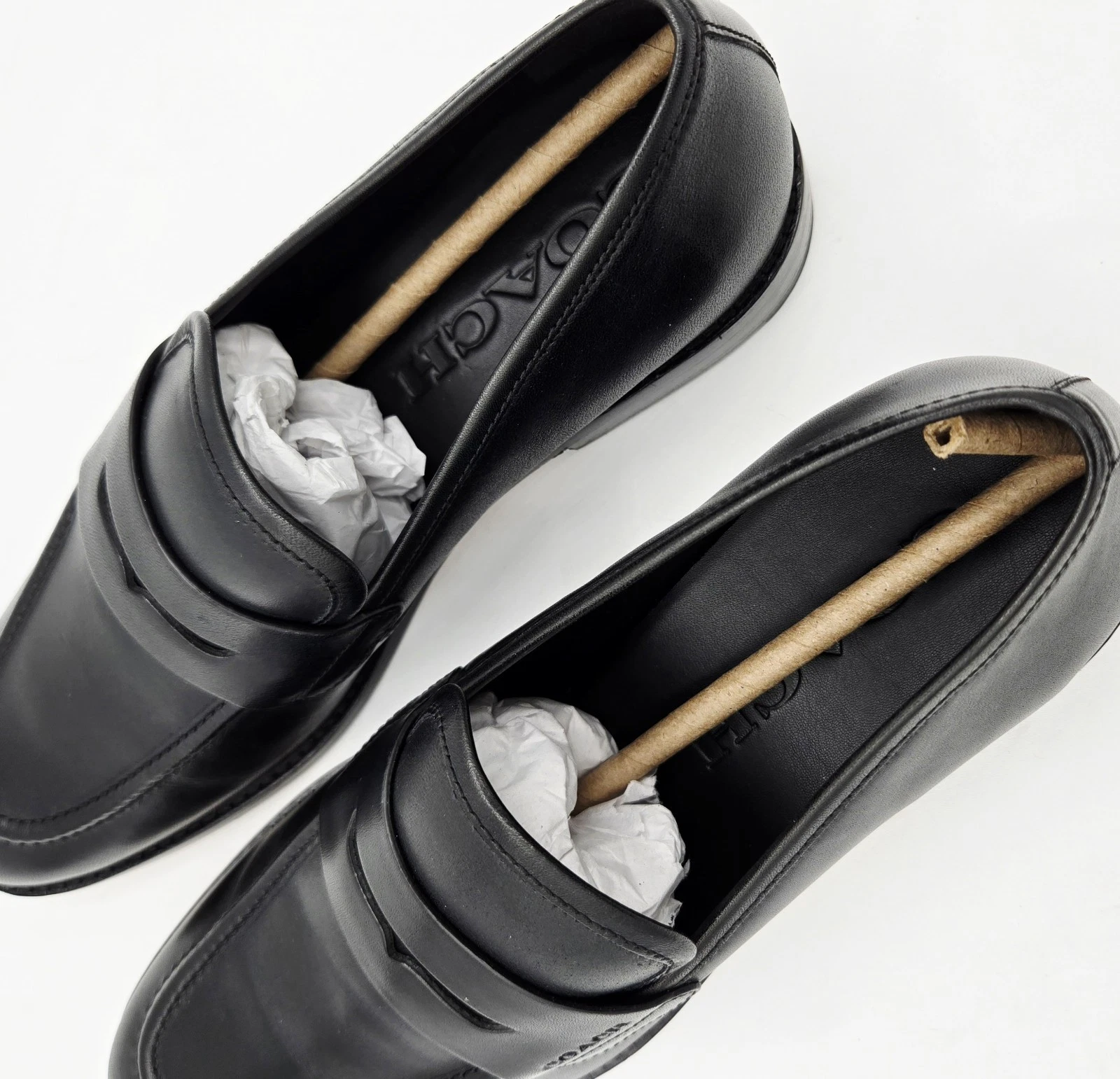 Mocassino Coach Declan da uomo nero taglia 8 5D nuovo con scatola prezzo consigliato $250