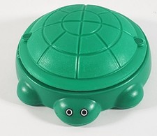 VINTAGE LITTLE TIKES DOLLHOUSE SIZE GREEN SANDBOX TURTLE WITH LID BACKYARD FUN 