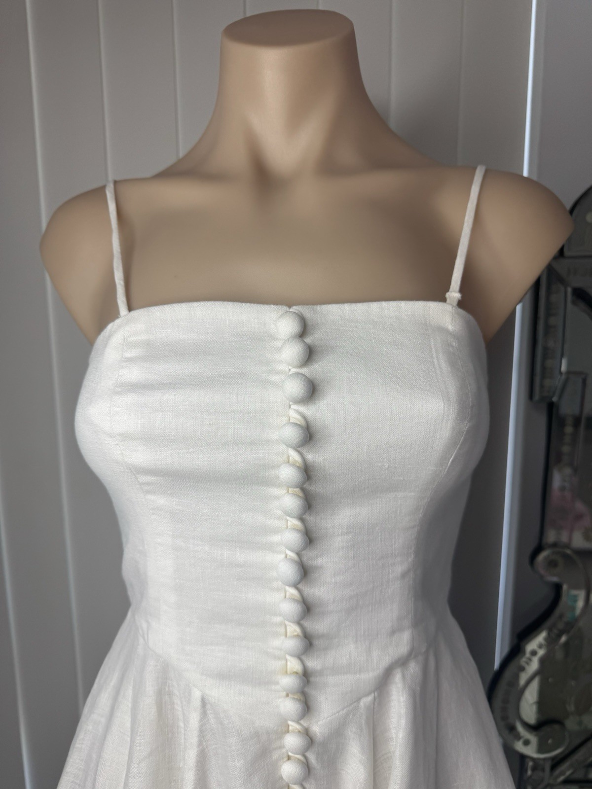 ZIMMERMANN- Bellitude Linen Corset Mini Dress- With Detachable Straps 🩷