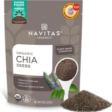 Navitas Organics Chia Seeds – For Pudding, 8 Ounce (Pack of 1) 