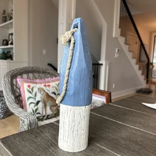 Vintage Rustic Coastal Wood Nautical Buoy Decor Collectible  15x4