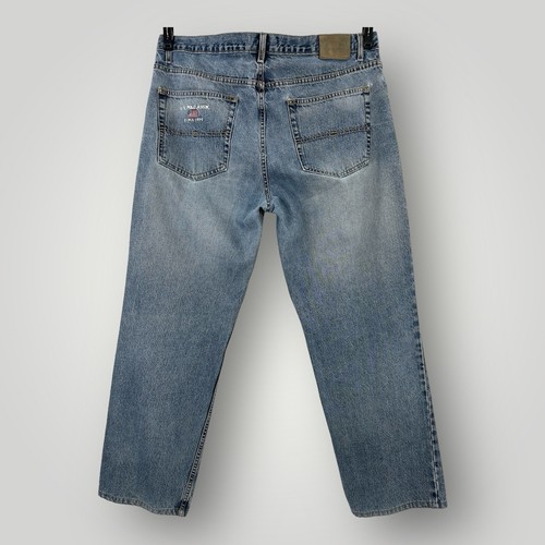 VINTAGE US Polo Assn Mens Jeans 38x34 Baggy Y2K Retro Blue Denim Distressed - Picture 2 of 10