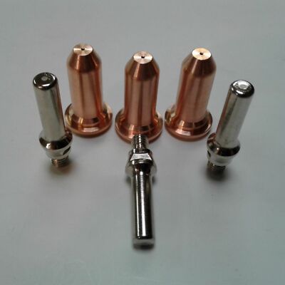 6 PIECE TECMO PLASMA CUTTER LONG FINE CUT PIPE TIP SET PT/ IPT 40 & 60 TORCH'S
