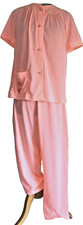 RARE Vintage Lorraine Hot Peach 2-Piece Pajama Set, Nylon, Lingerie Retro, Mod L