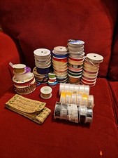 Vintage Lot of 50 Plus Ribbon Spools Offray, misc Trim New