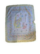 Vintage Crib Quilt Kangaroo Lap Baby Balloons Pastel Colors Nursery Hand Made