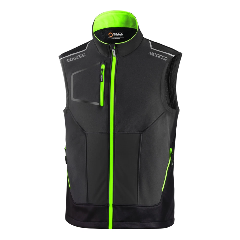 02419 Chaleco técnico Sparco Racing Bodywarmer ropa de trabajo mecánico equipo Pitcrew Foto 2 de 4