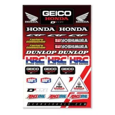 D'Cor Visuals Honda HRC Geico Decal Kit Motorcycle Logo Sticker Sheet 40-10-115