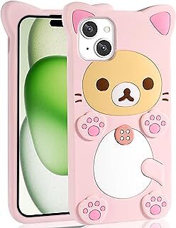 STSNano Kawaii for iPhone 15 Case 3D Cute Cartoon Bear Phone Cases Fashion Cool-image