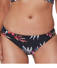 Bikini Swim Bottoms Hipster Black Floral Print Size Medium BAR III 44 - NWT