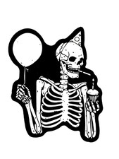 Birthday Skeleton Sticker Decal