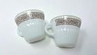 Vintage Set of 2 Termocrisa Mexico 30 mug coffee teacup milk glass gold trim — photo 1