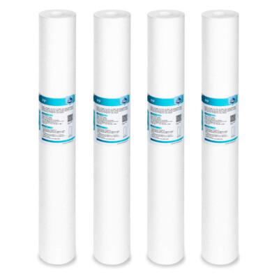 4 Pack 20''x2.5'' 1/5/10/20 Micron Sediment Whole House RO Water Filter Cartridges