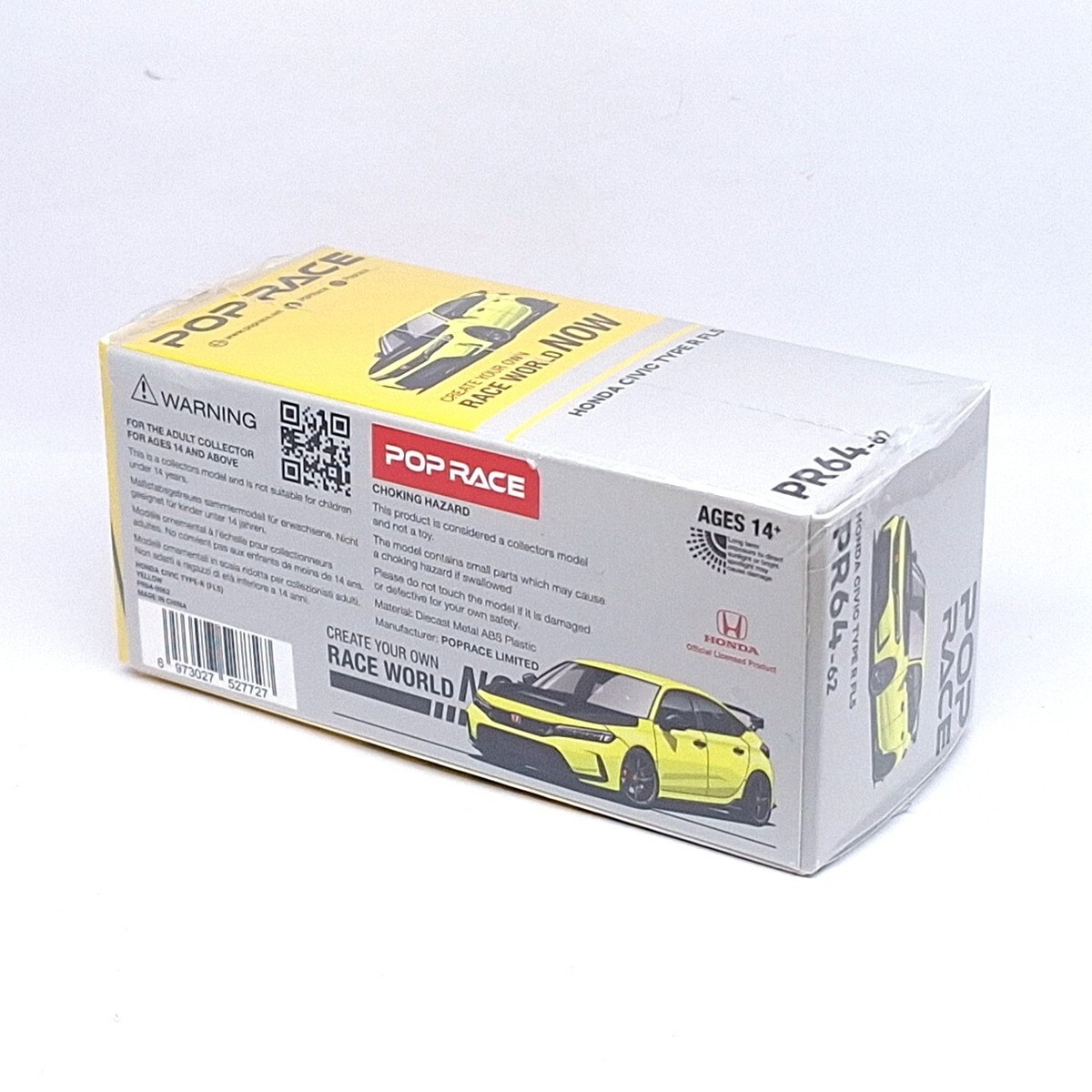 POPRACE PR64-62 1/64 HONDA CIVIC FL5 TYPE-R SUNLIGHT YELLOW POP