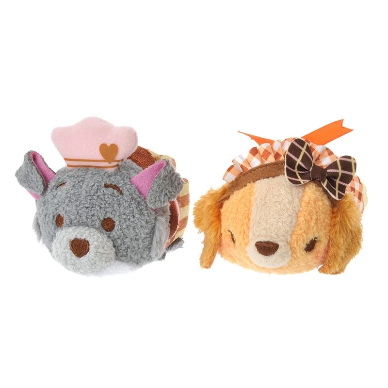 Disney Store Japan2017 Valentine TSUM TSUM Plush Heart Wreath Lady & Tramp Rare - Image 4 of 4