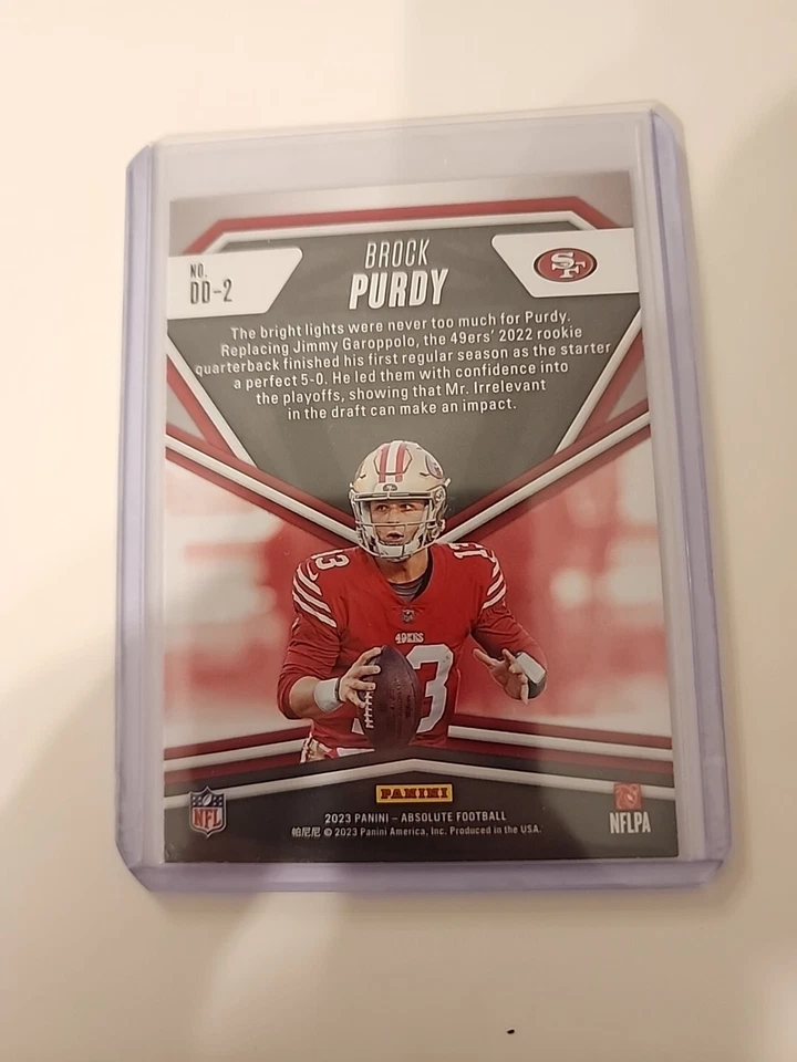 Brock Purdy 2023 Panini Absolute Draft Diamonds #DD-2 - San Francisco 49ers - Image 2 of 2
