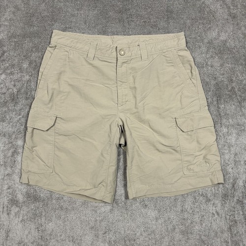The North Face Cargo Shorts Mens 32 9.5" Inseam Beige Outdoor Hiking Nylon Work