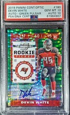 2019 Panini Cont. Devin White. RC. PSA 10/AUTO 10 (23/27) GREEN (POP 1) HOC85🔥