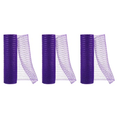 3pcs Decorative Mesh, 10Inx10Yard Decorative Mesh Ribbon Roll,Purple