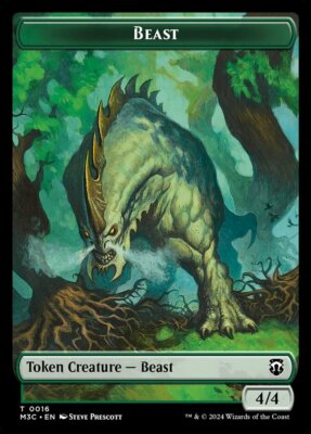 Beast (4/4) MTG Commander Modern Horizons 3 Token NM x4 - Magic Card