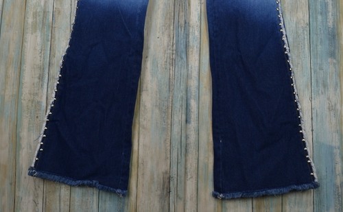 NWT Vintage Zana Di Y2K Jeans Low Rise Hipster Flare Ombre Studded Size 3 - Picture 10 of 12