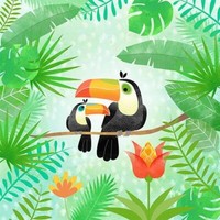 20 Servietten Tucans Dschungel VöGel Tiere Natur Exotisch GrüN Tischdeko 33X33Cm