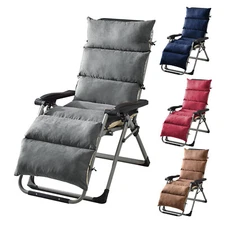 Extra Thick Chaise Lounge Cushion Soft Suede Lounger Mattress 49" 61" 69" Pad