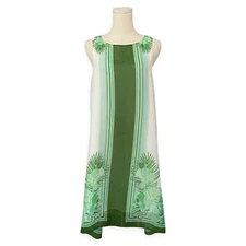 Max Studio Specialty Products MSSP Tropical Sheath Midi Dress Size M Palm Green