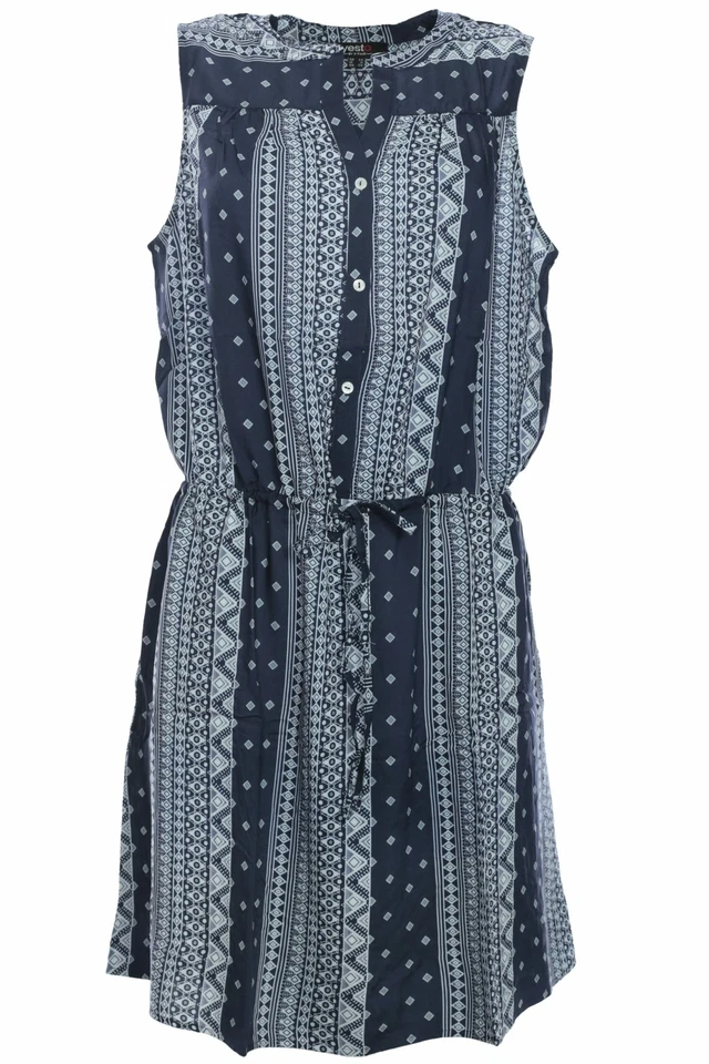 Yesta De X Dos Vestido Túnica Camisa Verano con Tirantes Midi Azul más Grande - Imagen 1 de 1