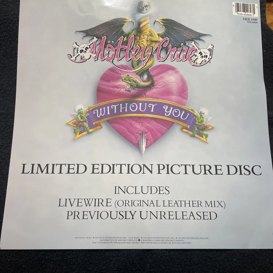 MÖTLEY CRUE Without You 7"  PICTURE DISC Vinyl Single & Program From Dr.Feelgood - Image 4 of 4