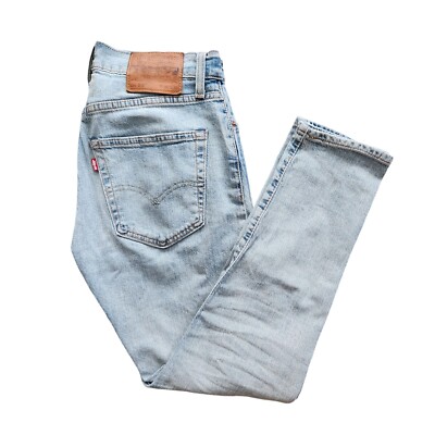 Levi's 512 Premium Big E Slim Taper Zip Fly Denim Jeans Men's 30 Light Wash READ