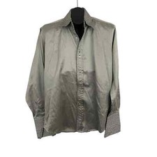 Patroncito Gray Long Sleeve Button Up Shirt Men's LARGE
