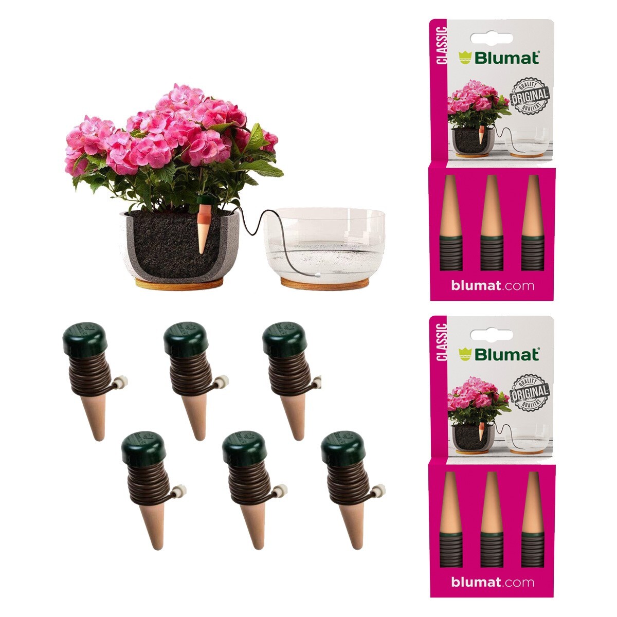 Blumat Classic Watering Plant Pack (6 Stakes) Automatic Drip Watering